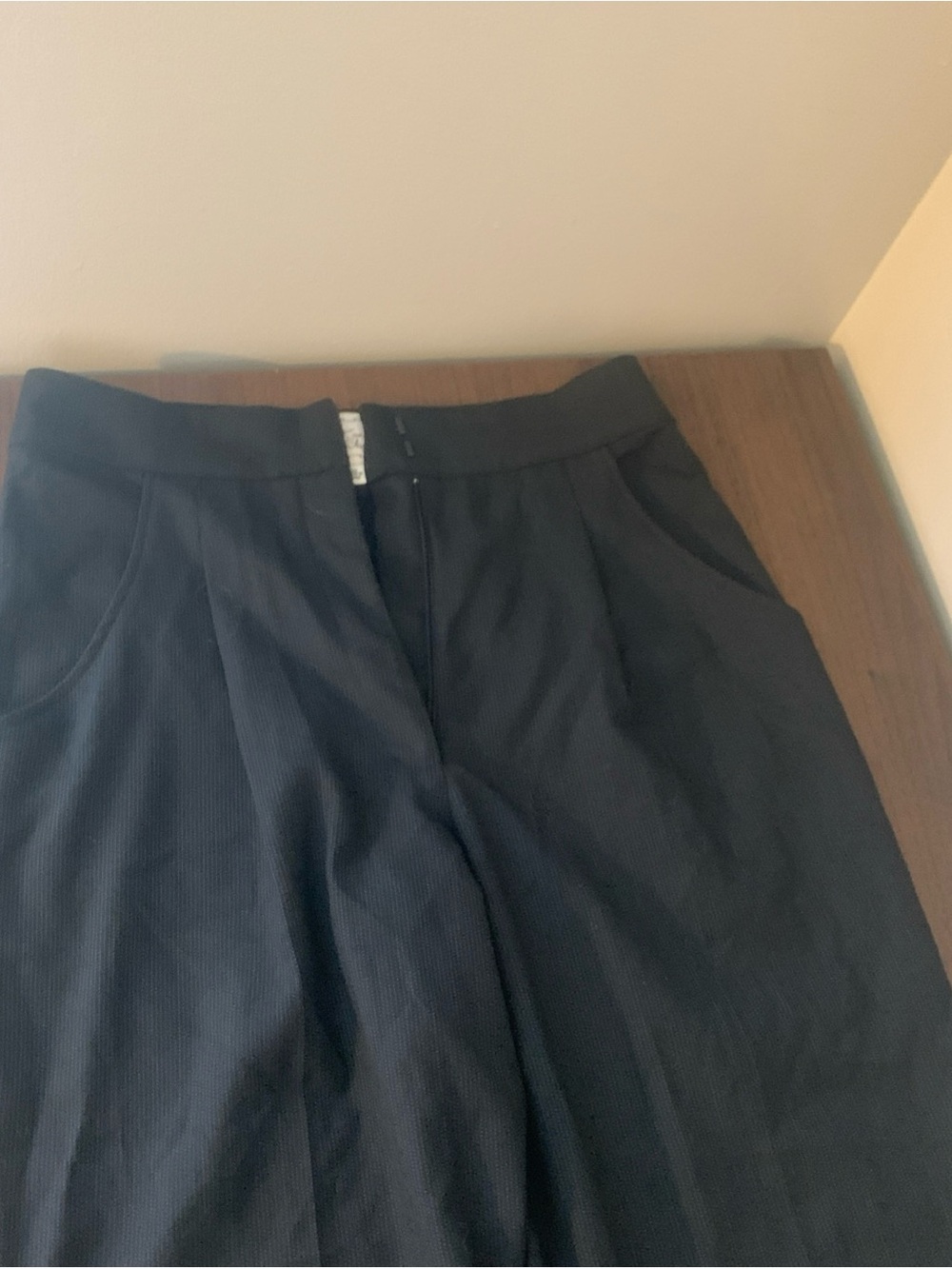 Women's Black Wide-Leg Dress Pants - Elegant Office Trousers